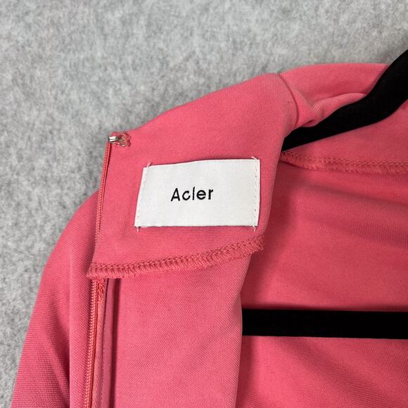 Acler Pink Fulham Draped Long Sleeve Mini Dress Size 10 - Picture 8 of 10